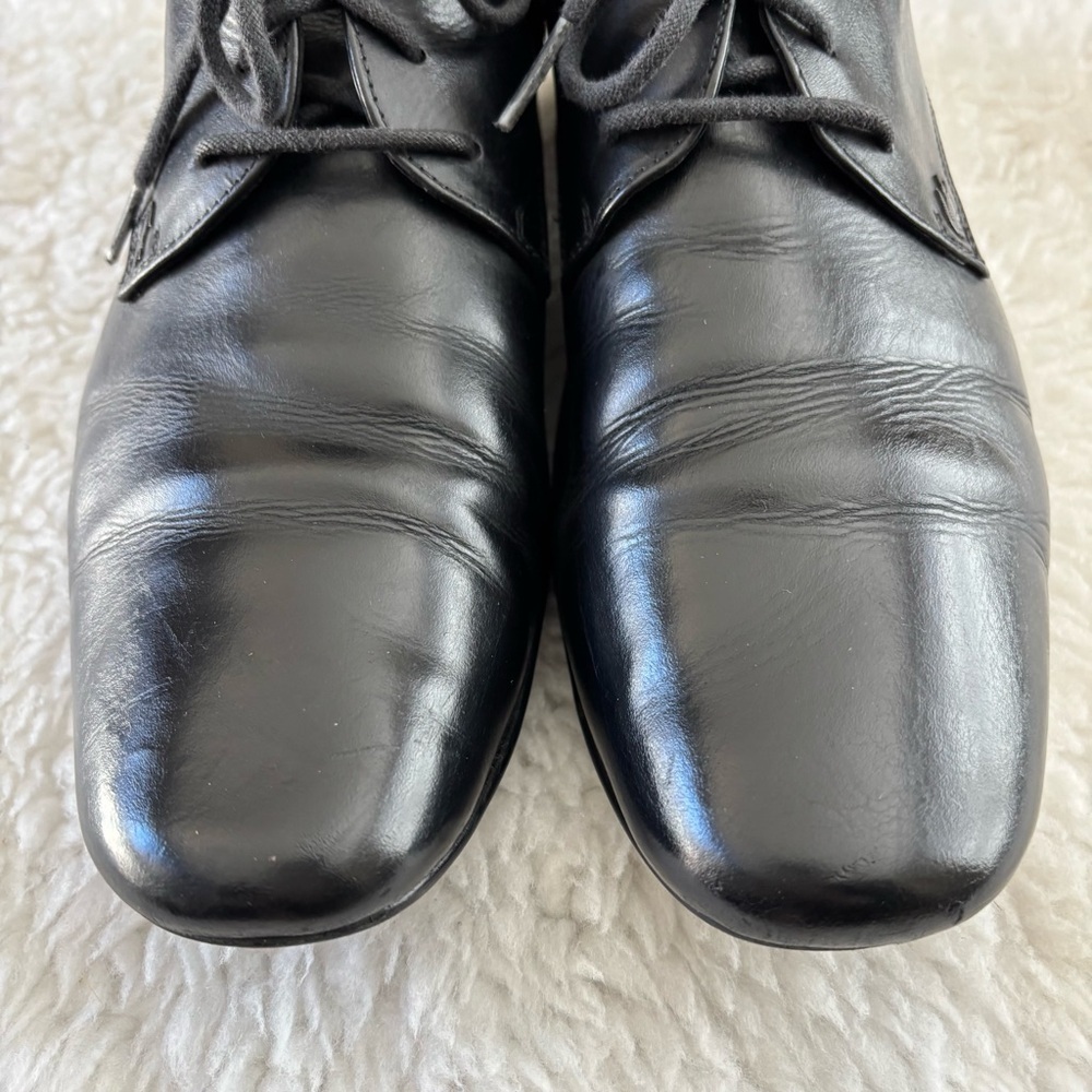 Lacoste Henri CLM Black Leather Derby Lace-Up Shoes size 11 - Picture 4 of 12
